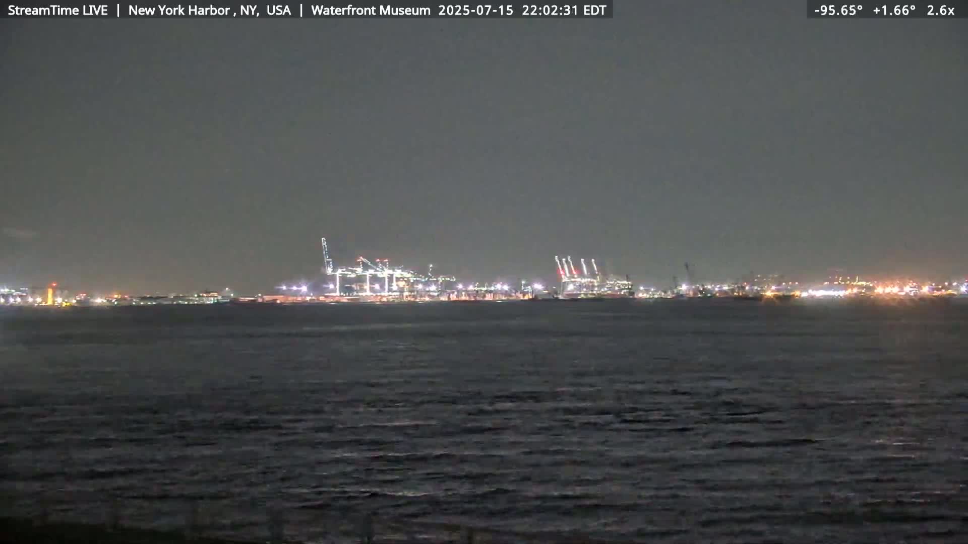 New York City Silhouette& Statue of Liberty View  from New York Bay Live Cam - Brooklyn, New York City, New York, USA