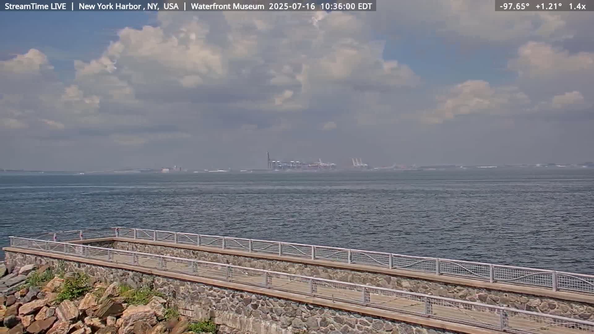 New York City Silhouette& Statue of Liberty View  from New York Bay Live Cam - Brooklyn, New York City, New York, USA