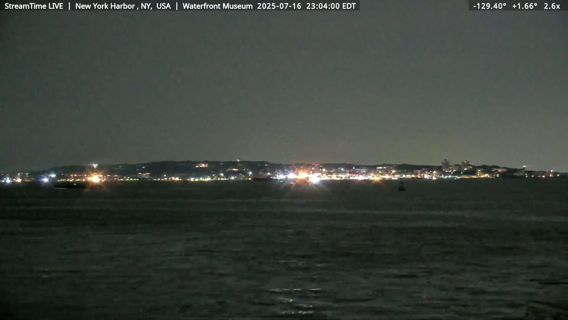 New York City Silhouette& Statue of Liberty View  from New York Bay Live Cam - Brooklyn, New York City, New York, USA
