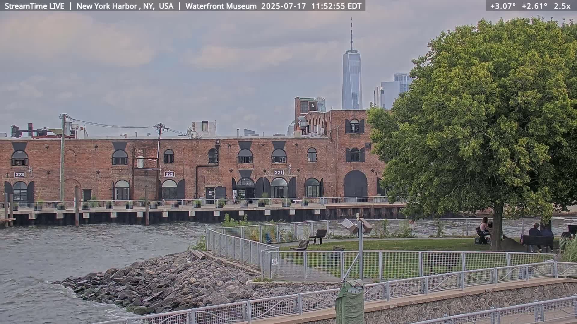 New York City Silhouette& Statue of Liberty View  from New York Bay Live Cam - Brooklyn, New York City, New York, USA