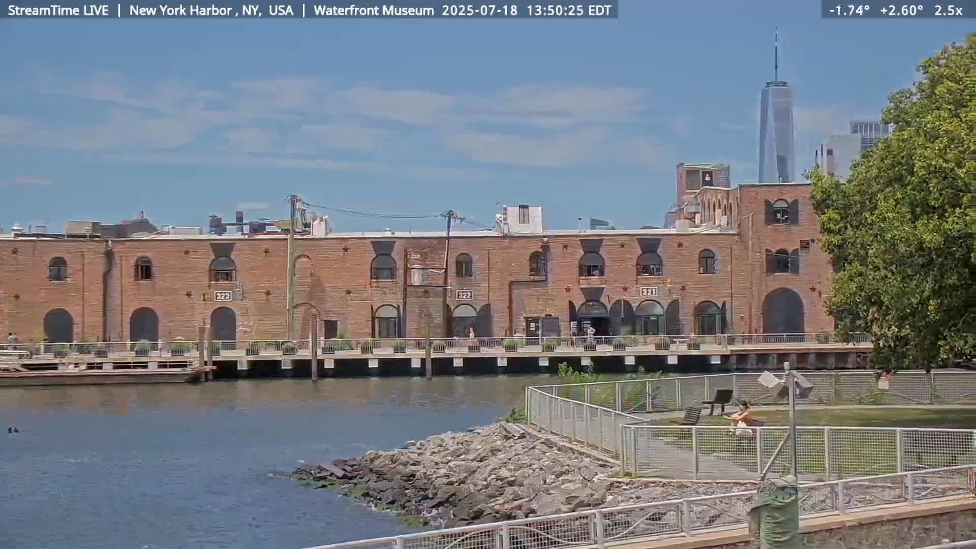 New York City Silhouette& Statue of Liberty View  from New York Bay Live Cam - Brooklyn, New York City, New York, USA