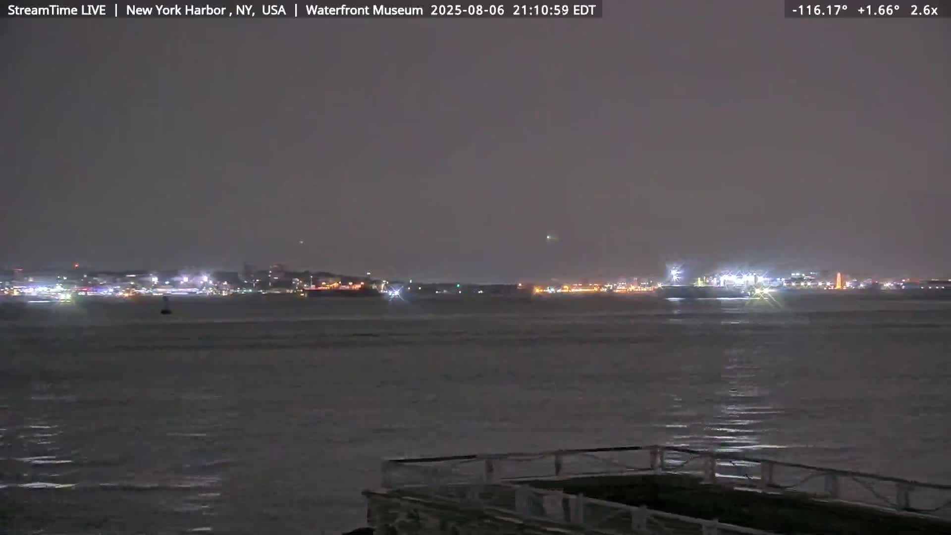 New York City Silhouette& Statue of Liberty View  from New York Bay Live Cam - Brooklyn, New York City, New York, USA