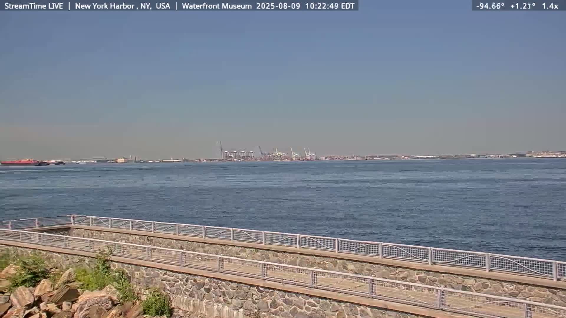 New York City Silhouette& Statue of Liberty View  from New York Bay Live Cam - Brooklyn, New York City, New York, USA