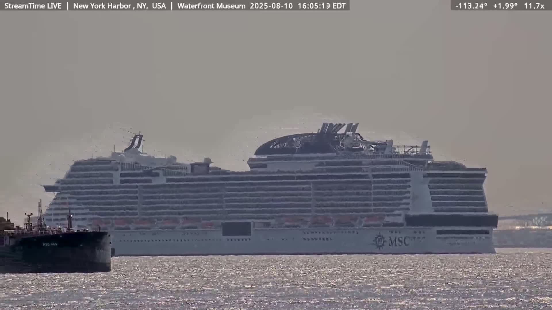 New York City Silhouette& Statue of Liberty View  from New York Bay Live Cam - Brooklyn, New York City, New York, USA