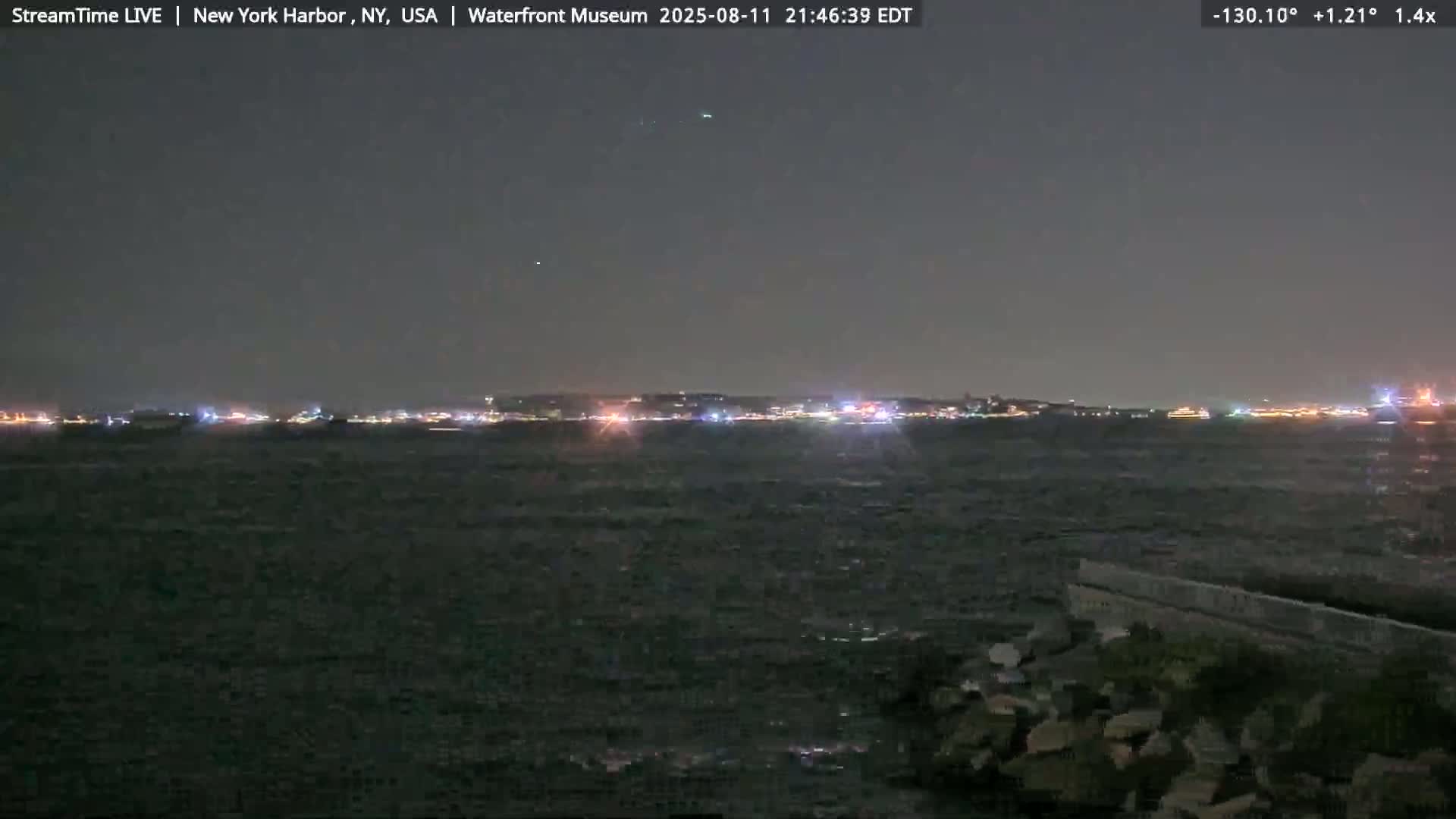New York City Silhouette& Statue of Liberty View  from New York Bay Live Cam - Brooklyn, New York City, New York, USA