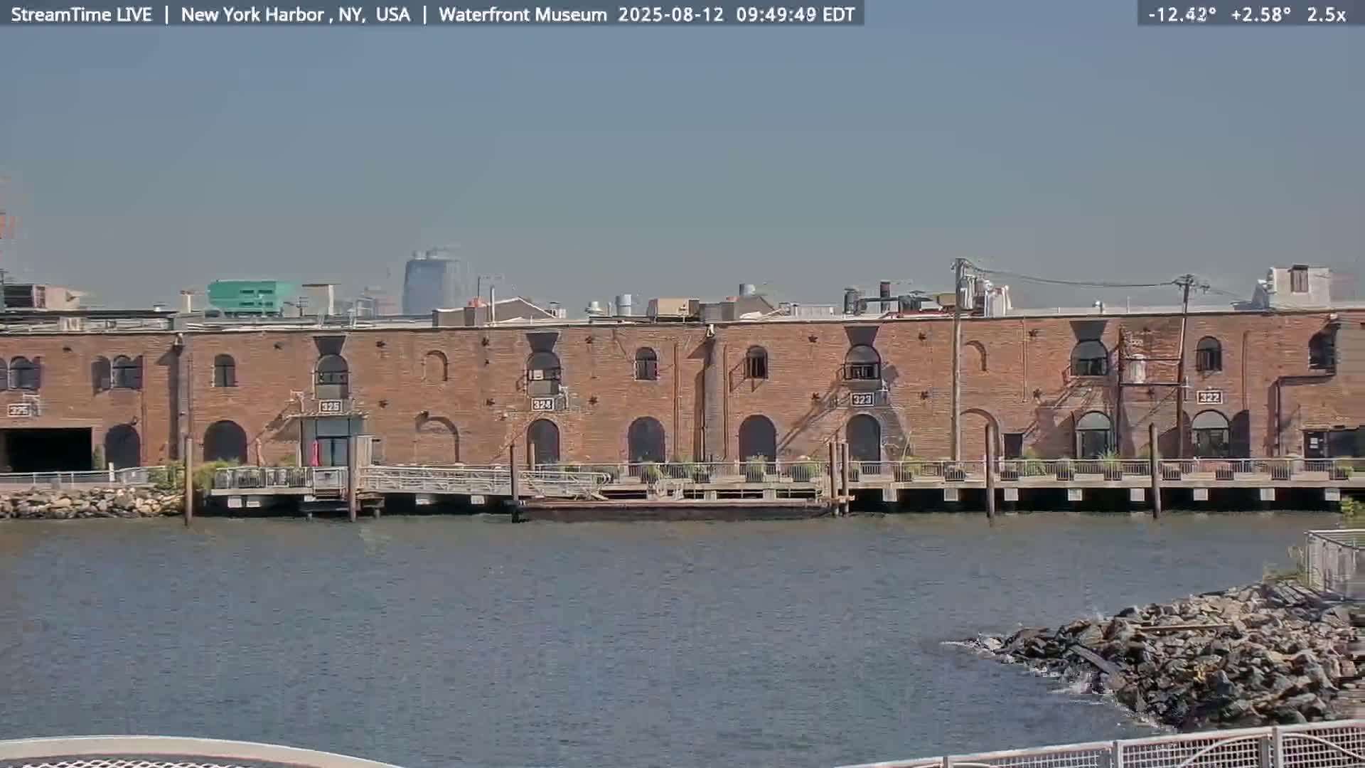 New York City Silhouette& Statue of Liberty View  from New York Bay Live Cam - Brooklyn, New York City, New York, USA