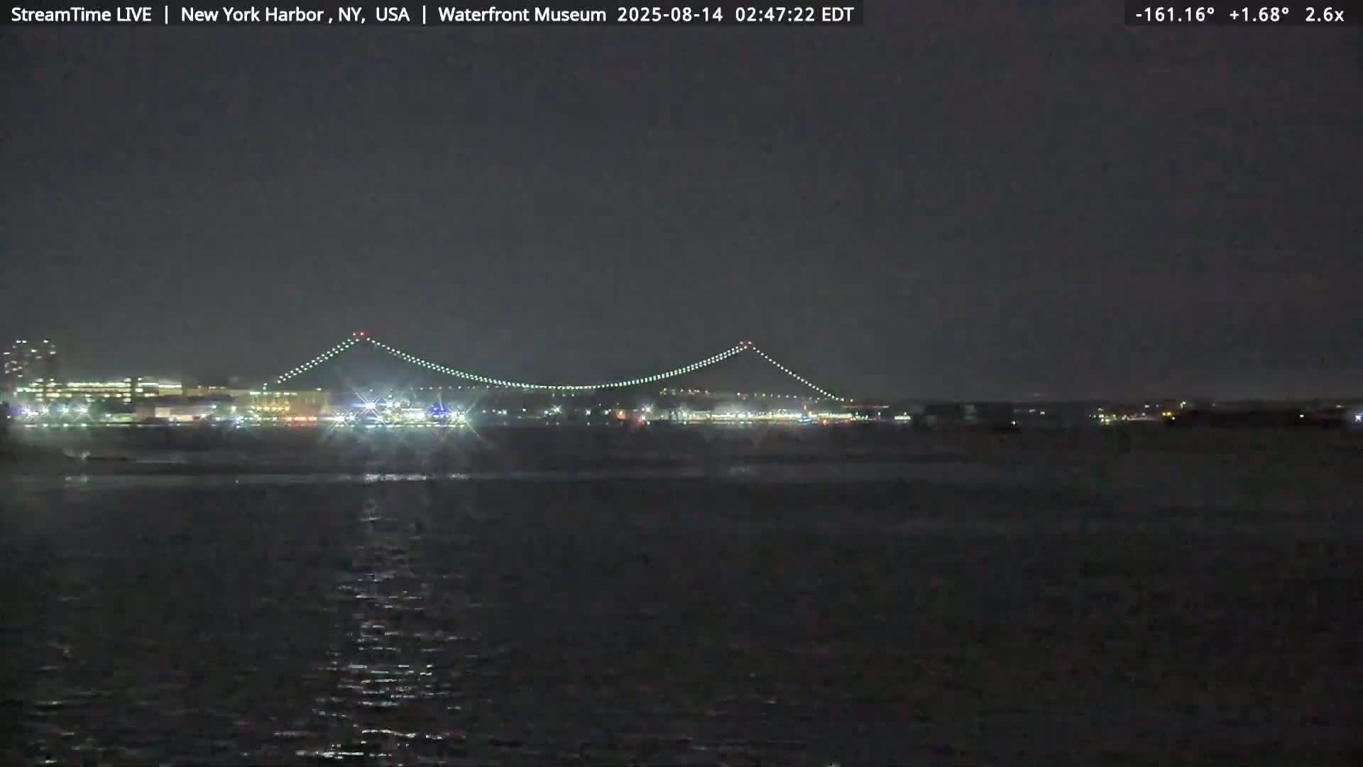 New York City Silhouette& Statue of Liberty View  from New York Bay Live Cam - Brooklyn, New York City, New York, USA