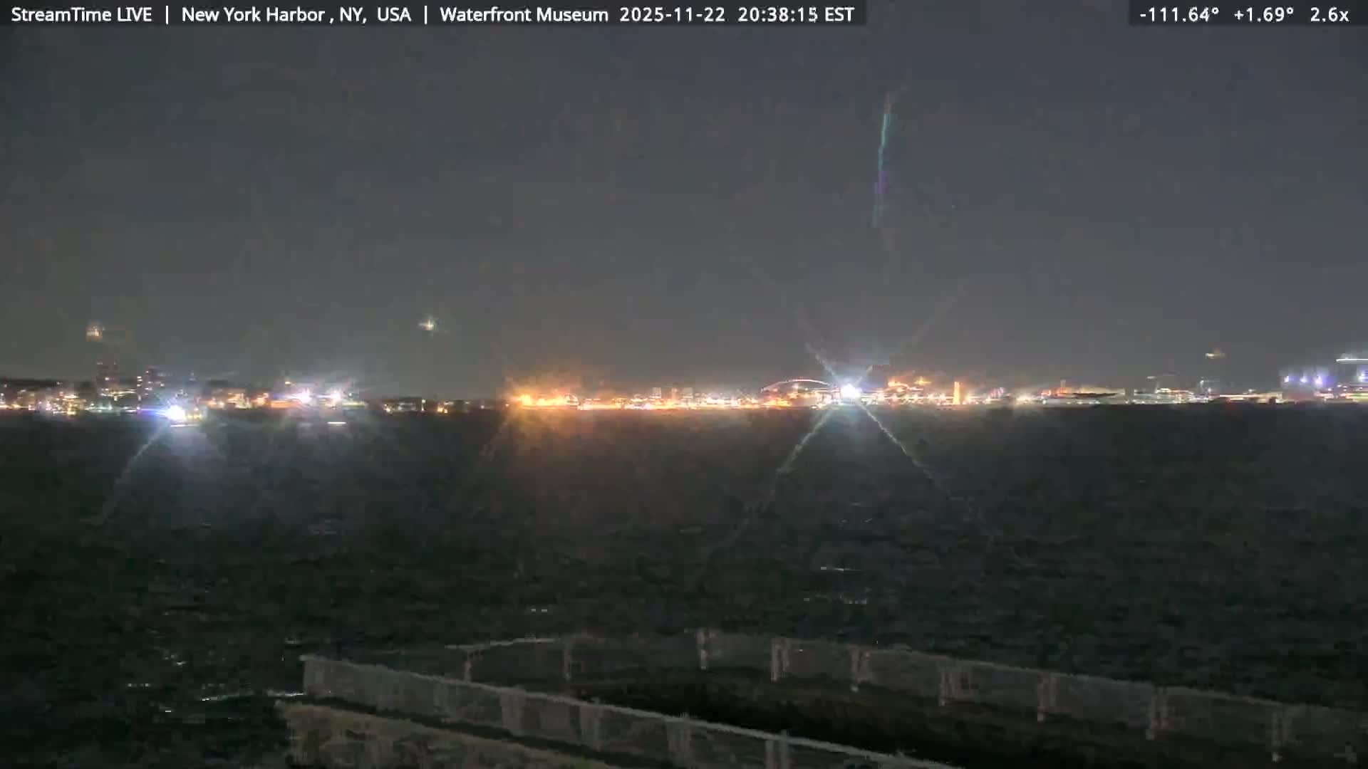 New York City Silhouette& Statue of Liberty View  from New York Bay Live Cam - Brooklyn, New York City, New York, USA