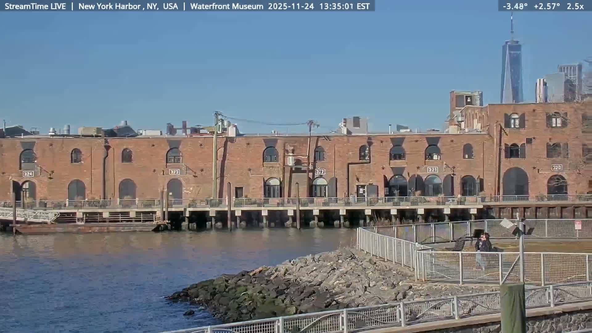 New York City Silhouette& Statue of Liberty View  from New York Bay Live Cam - Brooklyn, New York City, New York, USA