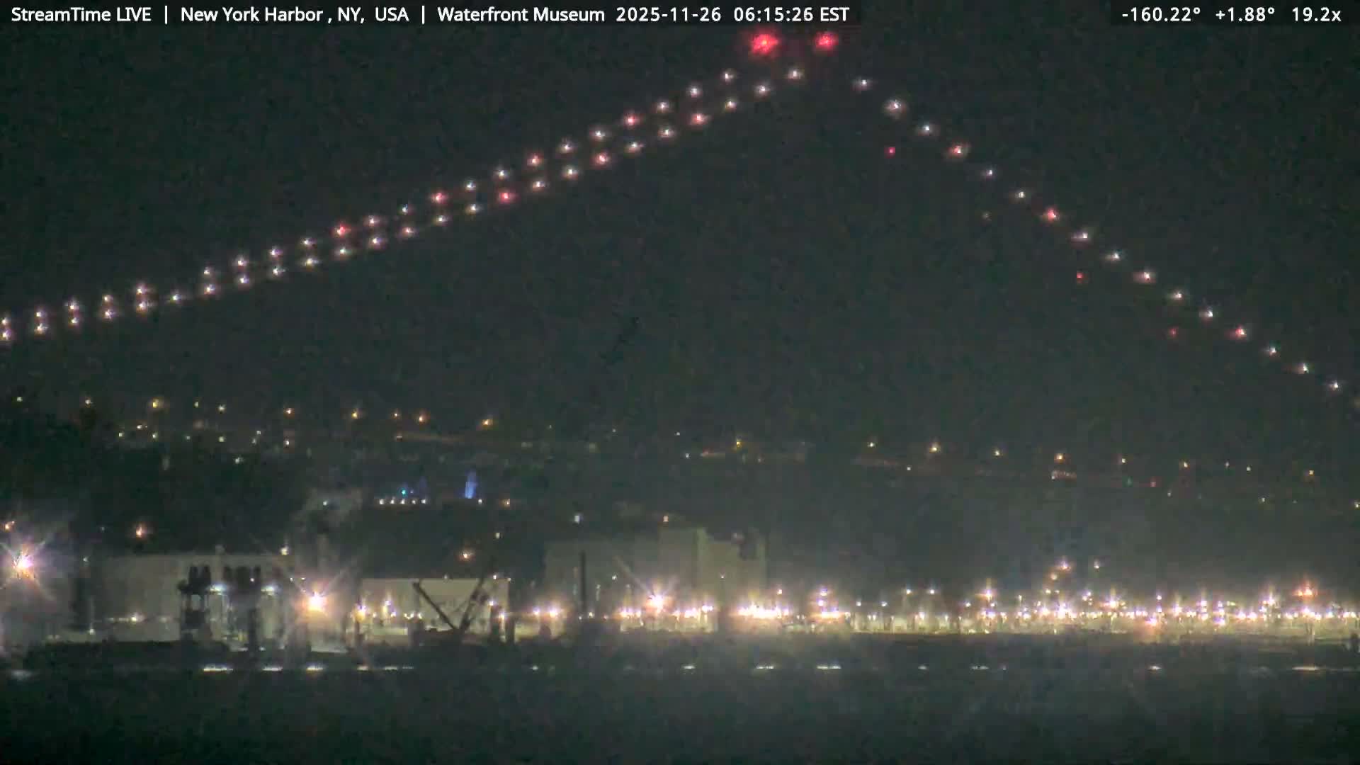 New York City Silhouette& Statue of Liberty View  from New York Bay Live Cam - Brooklyn, New York City, New York, USA