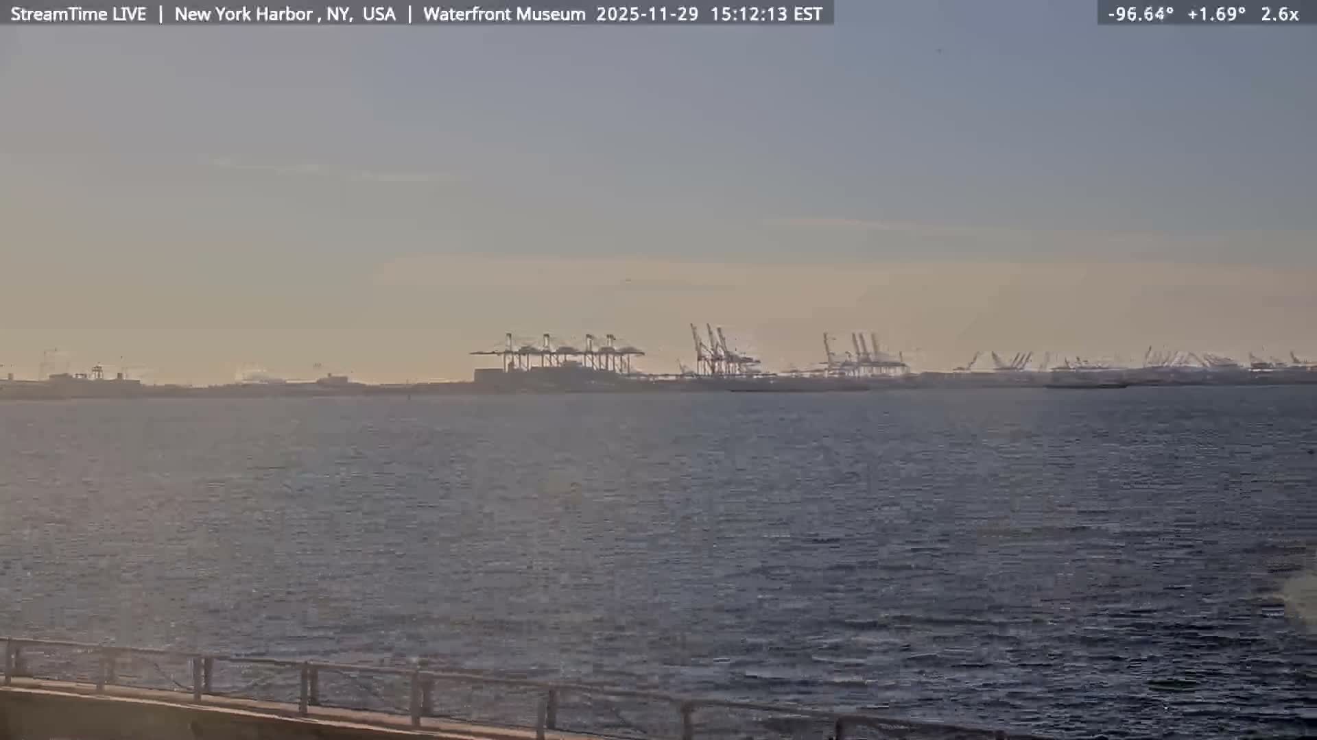New York City Silhouette& Statue of Liberty View  from New York Bay Live Cam - Brooklyn, New York City, New York, USA