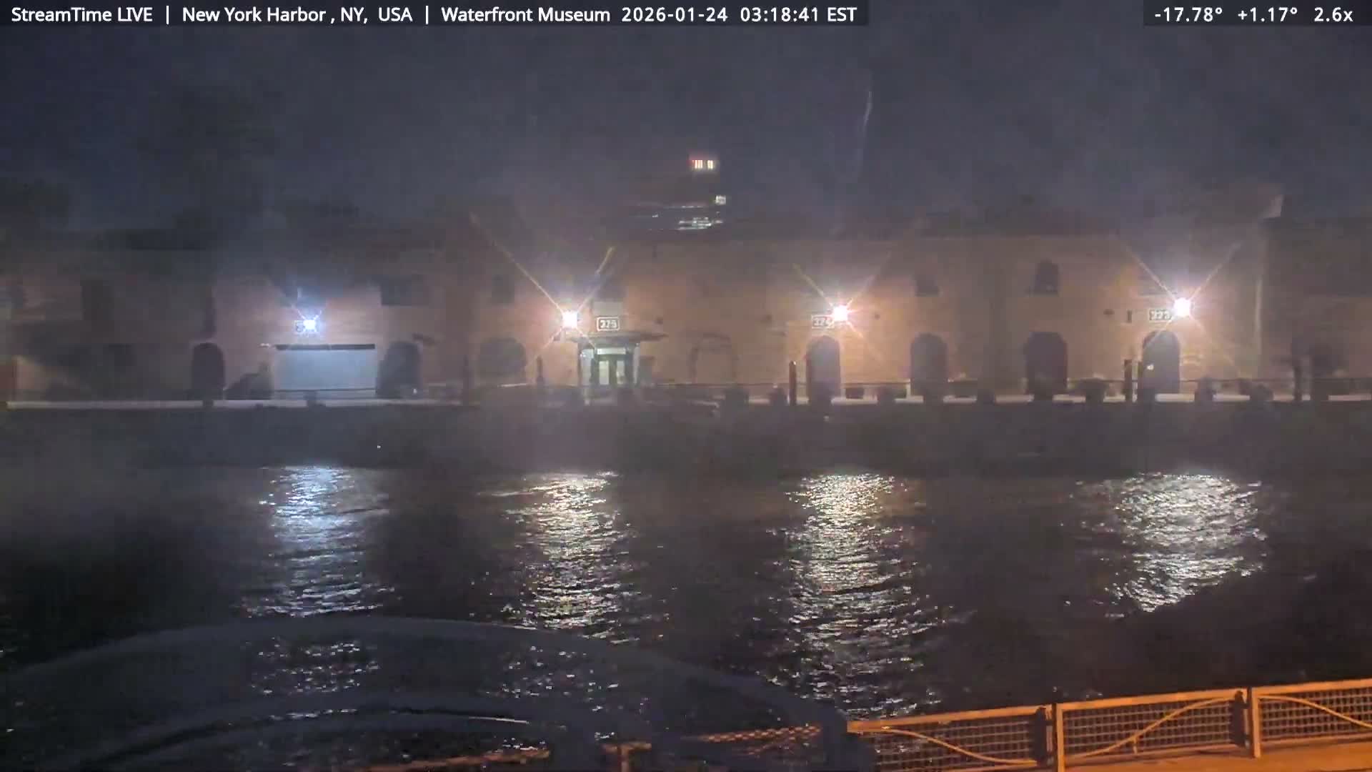 New York City Silhouette& Statue of Liberty View  from New York Bay Live Cam - Brooklyn, New York City, New York, USA