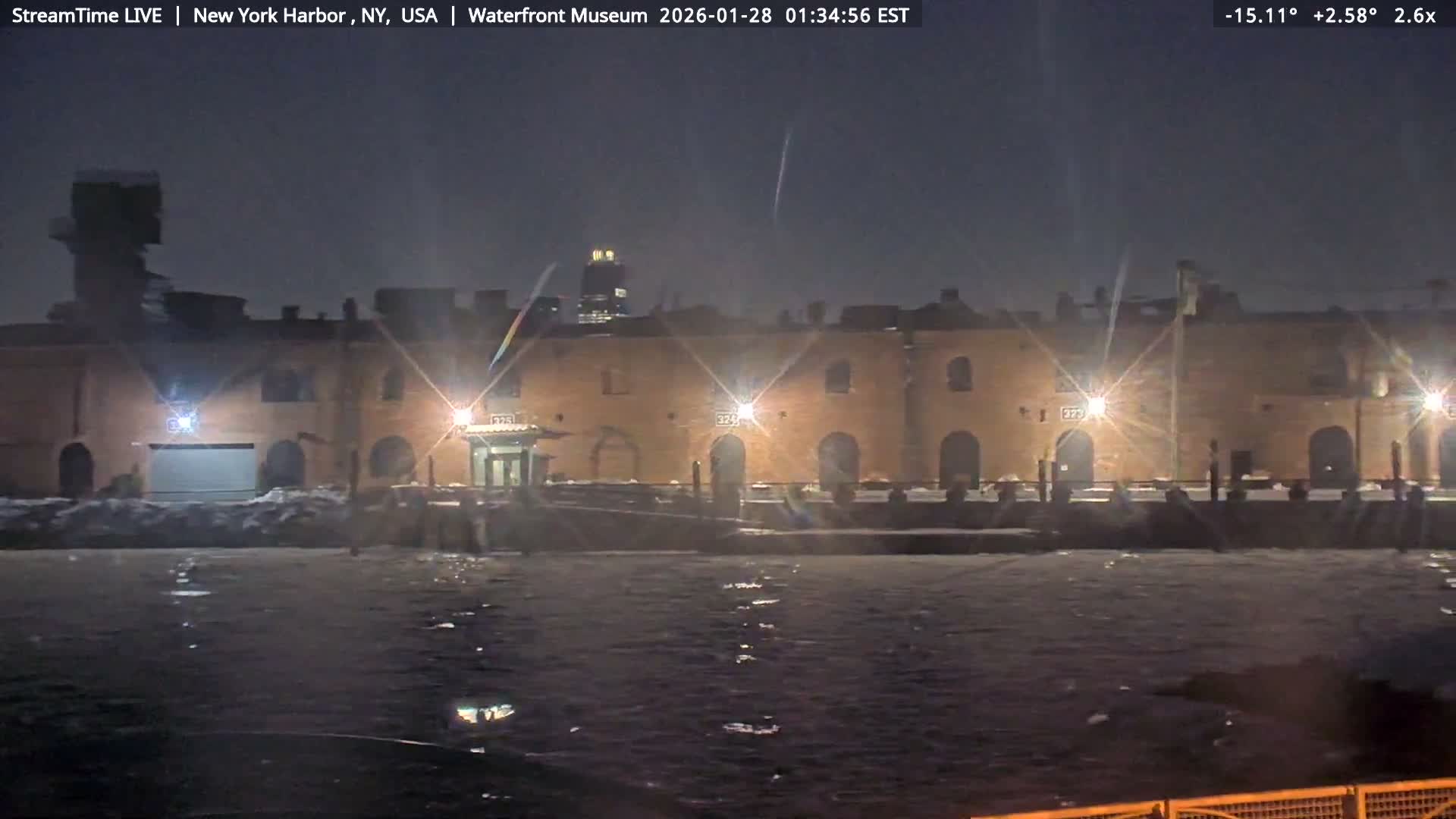 New York City Silhouette& Statue of Liberty View  from New York Bay Live Cam - Brooklyn, New York City, New York, USA