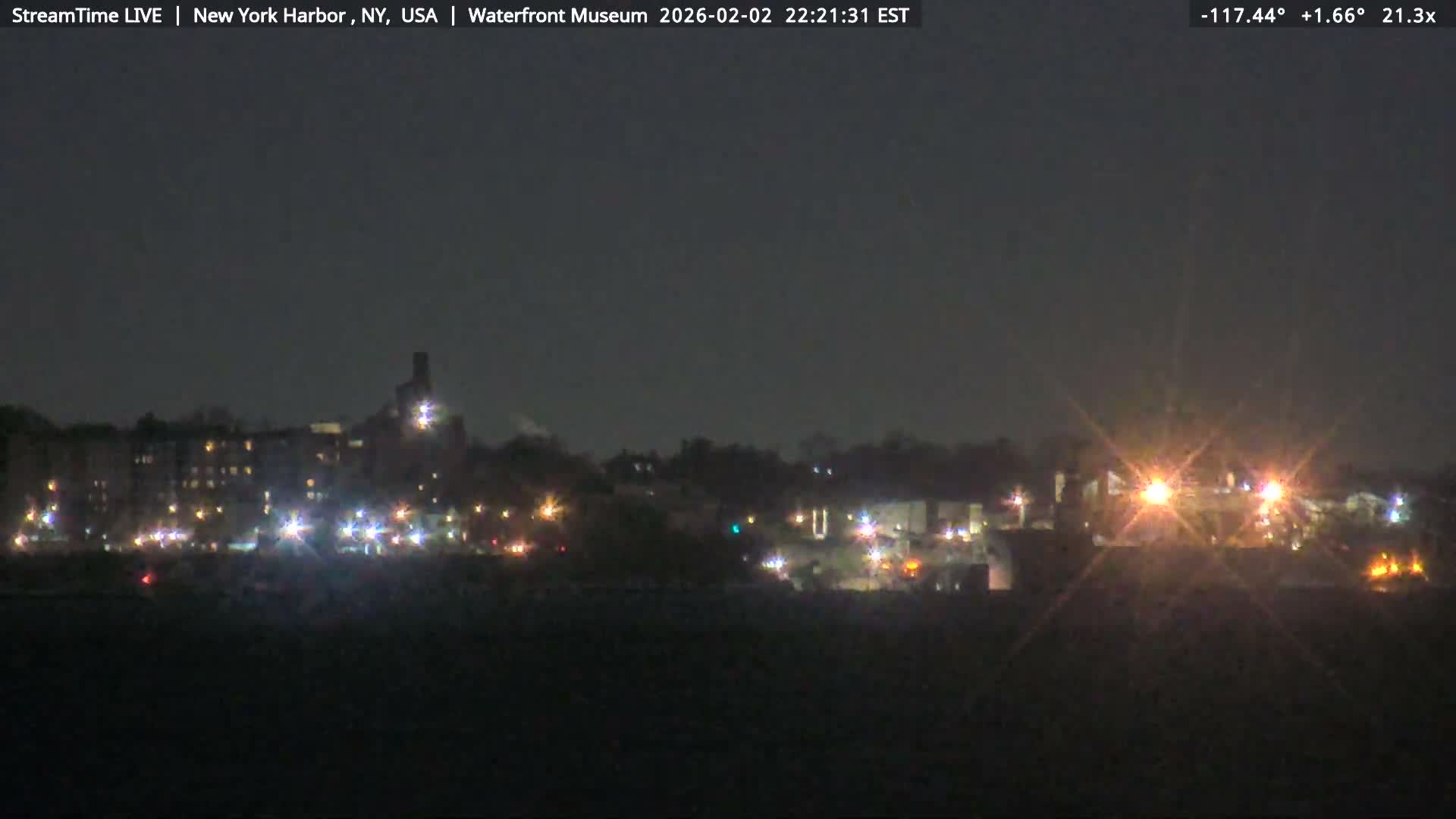 New York City Silhouette& Statue of Liberty View  from New York Bay Live Cam - Brooklyn, New York City, New York, USA