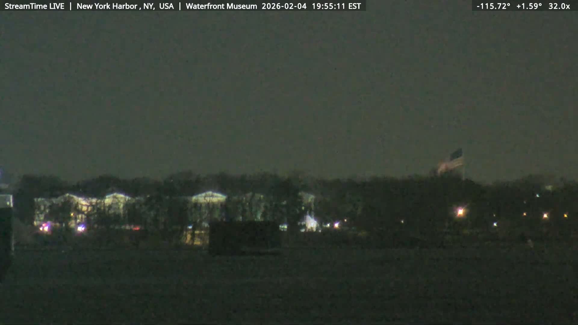 New York City Silhouette& Statue of Liberty View  from New York Bay Live Cam - Brooklyn, New York City, New York, USA