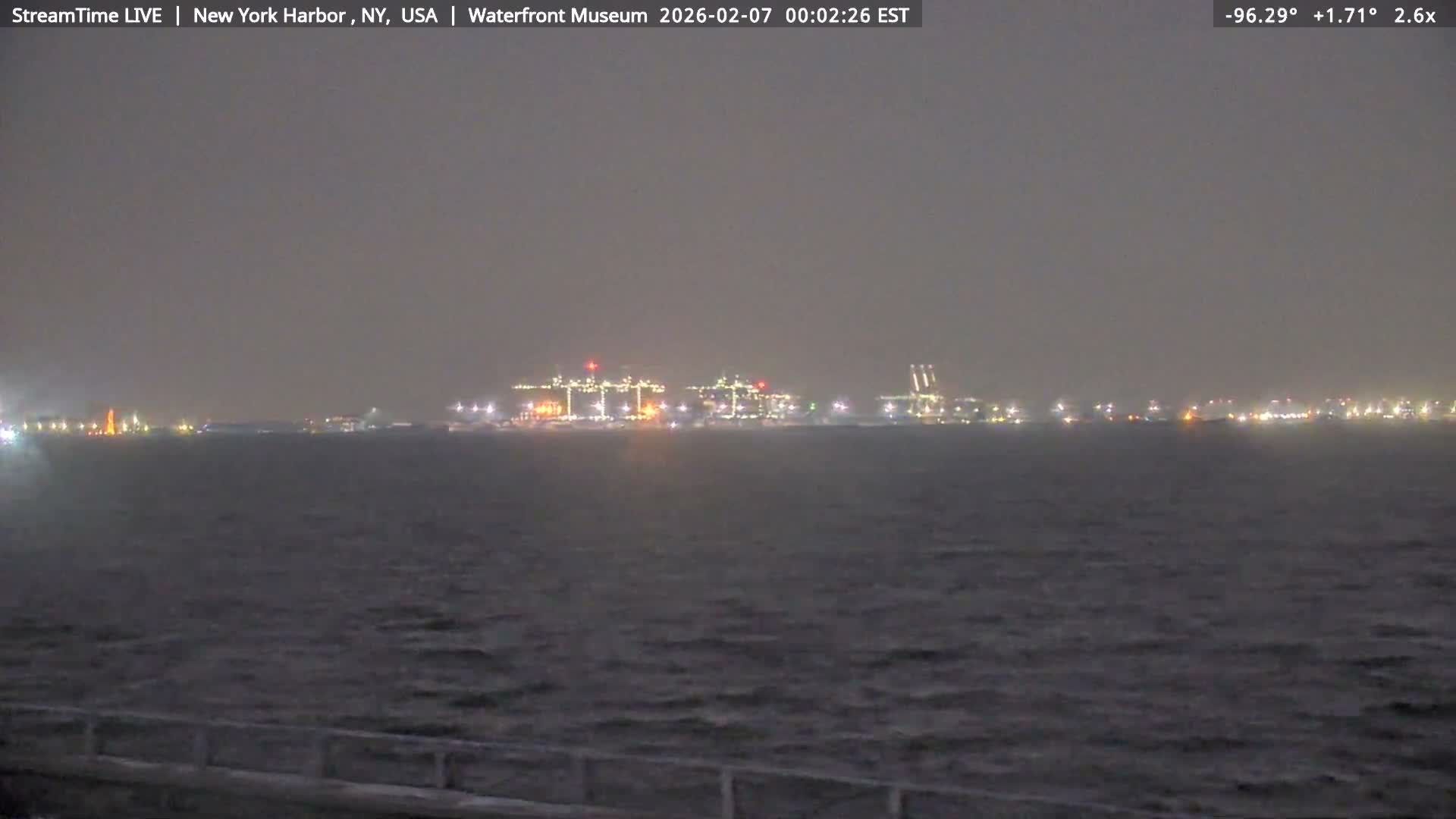 New York City Silhouette& Statue of Liberty View  from New York Bay Live Cam - Brooklyn, New York City, New York, USA
