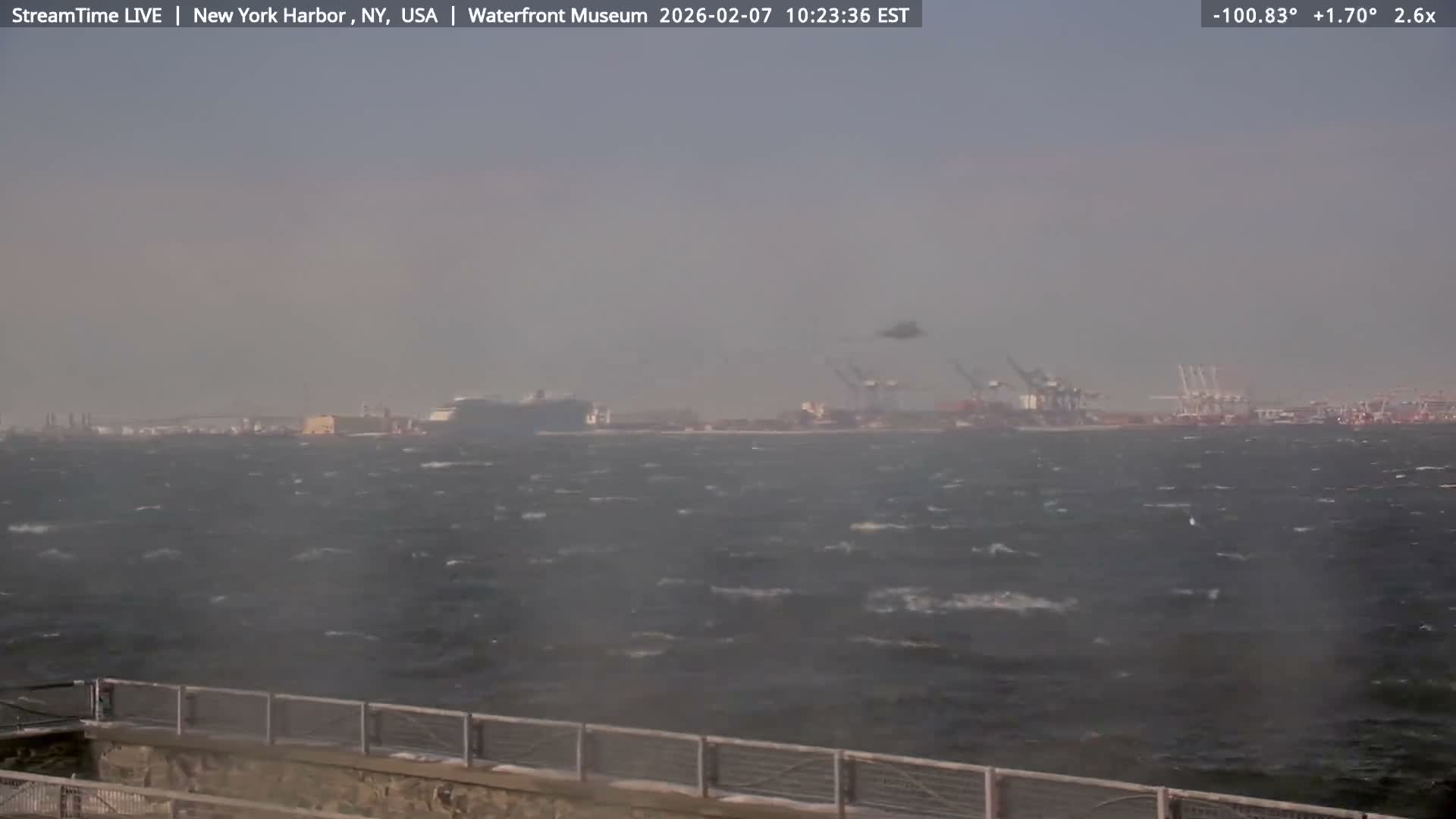 New York City Silhouette& Statue of Liberty View  from New York Bay Live Cam - Brooklyn, New York City, New York, USA