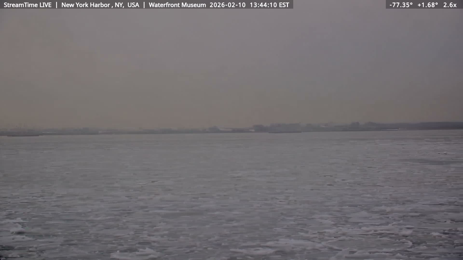 New York City Silhouette& Statue of Liberty View  from New York Bay Live Cam - Brooklyn, New York City, New York, USA