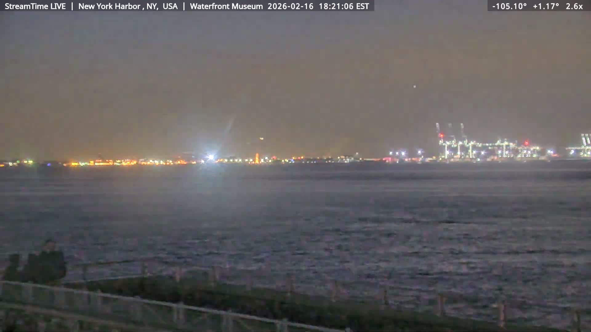 New York City Silhouette& Statue of Liberty View  from New York Bay Live Cam - Brooklyn, New York City, New York, USA