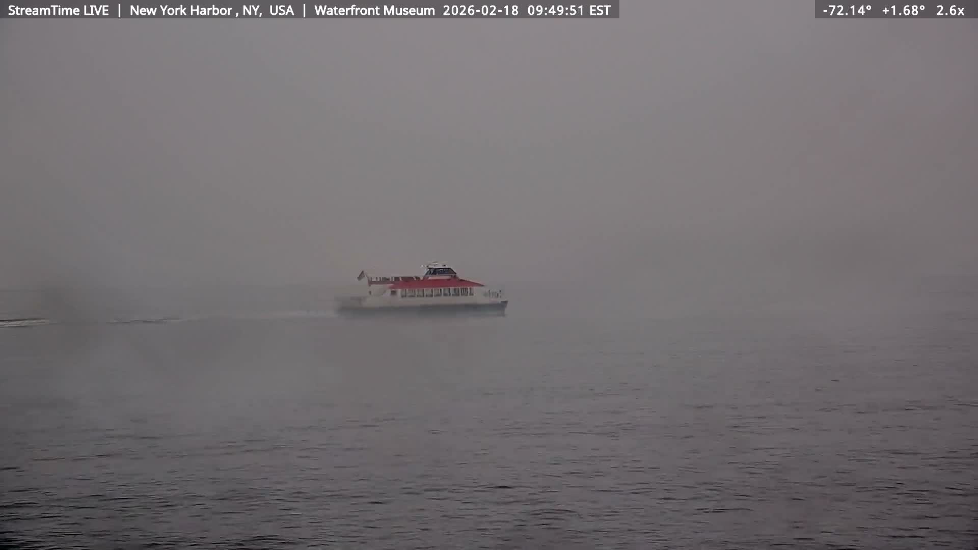 New York City Silhouette& Statue of Liberty View  from New York Bay Live Cam - Brooklyn, New York City, New York, USA
