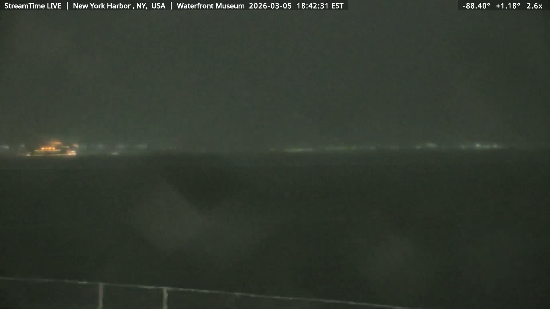 New York City Silhouette& Statue of Liberty View  from New York Bay Live Cam - Brooklyn, New York City, New York, USA