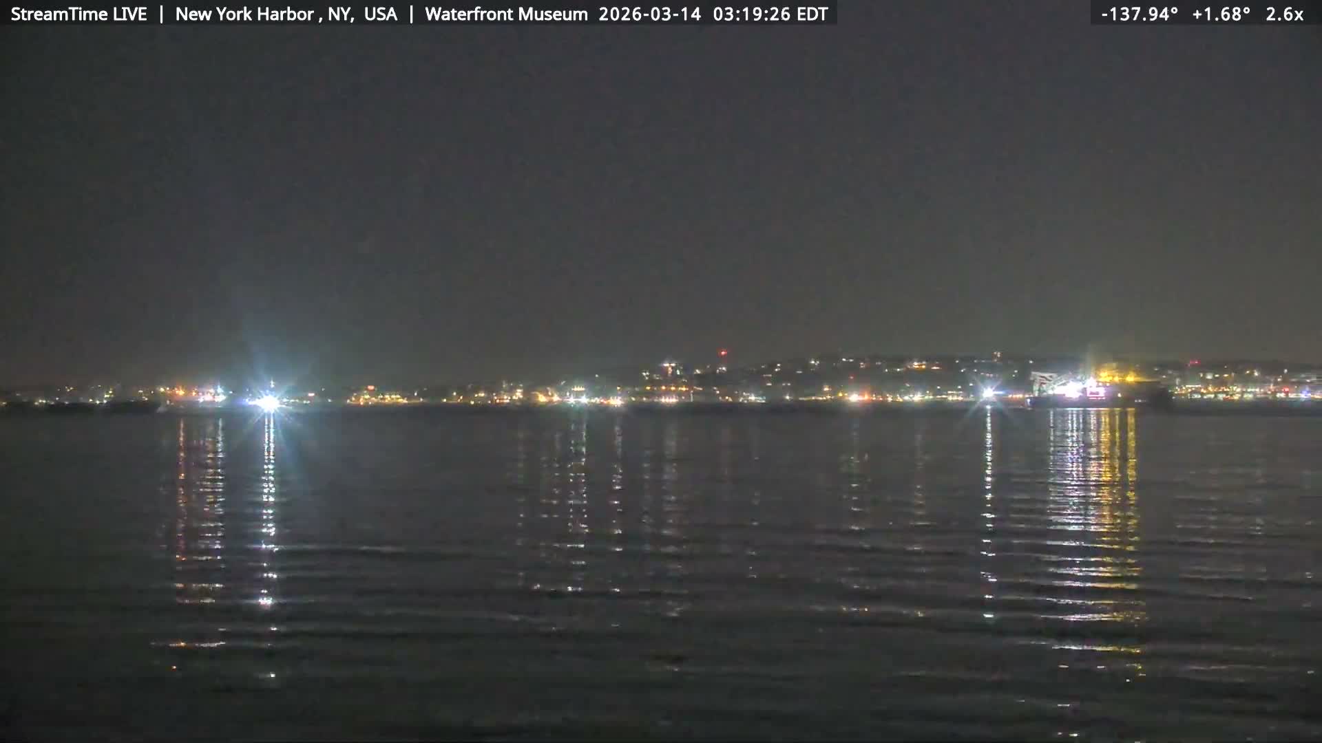 New York City Silhouette& Statue of Liberty View  from New York Bay Live Cam - Brooklyn, New York City, New York, USA