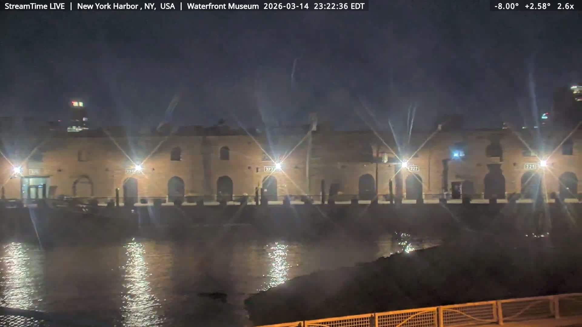 New York City Silhouette& Statue of Liberty View  from New York Bay Live Cam - Brooklyn, New York City, New York, USA
