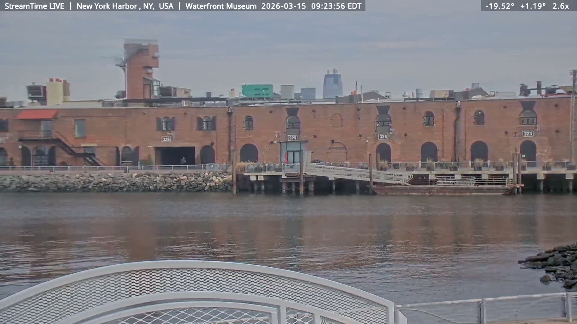 New York City Silhouette& Statue of Liberty View  from New York Bay Live Cam - Brooklyn, New York City, New York, USA