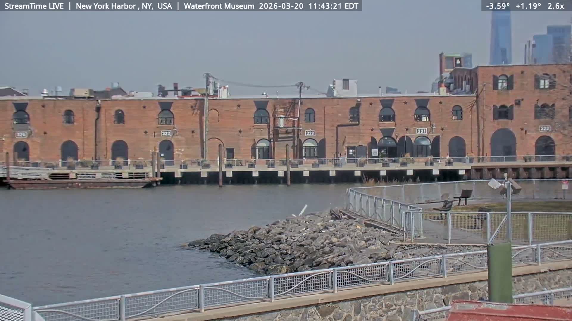 New York City Silhouette& Statue of Liberty View  from New York Bay Live Cam - Brooklyn, New York City, New York, USA