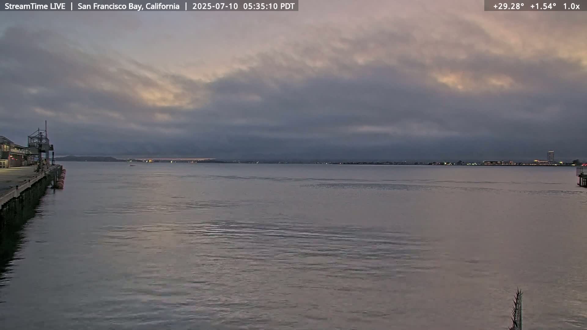 San Francisco City & San Francisco Bay Area (Oakland - Hayward) from Pier 23 Panoramic Live Cam - San Francisco, San Francisco Bay Area, California, USA