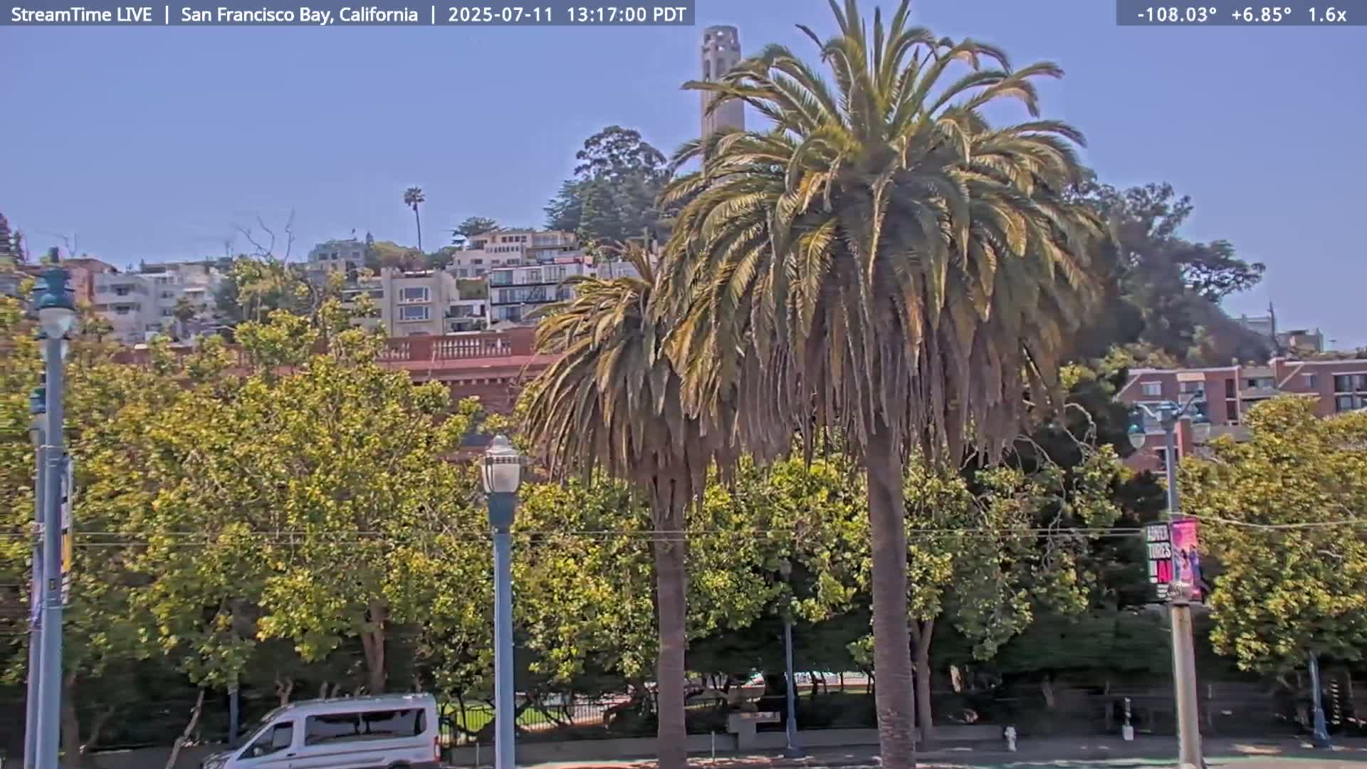 San Francisco City & San Francisco Bay Area (Oakland - Hayward) from Pier 23 Panoramic Live Cam - San Francisco, San Francisco Bay Area, California, USA