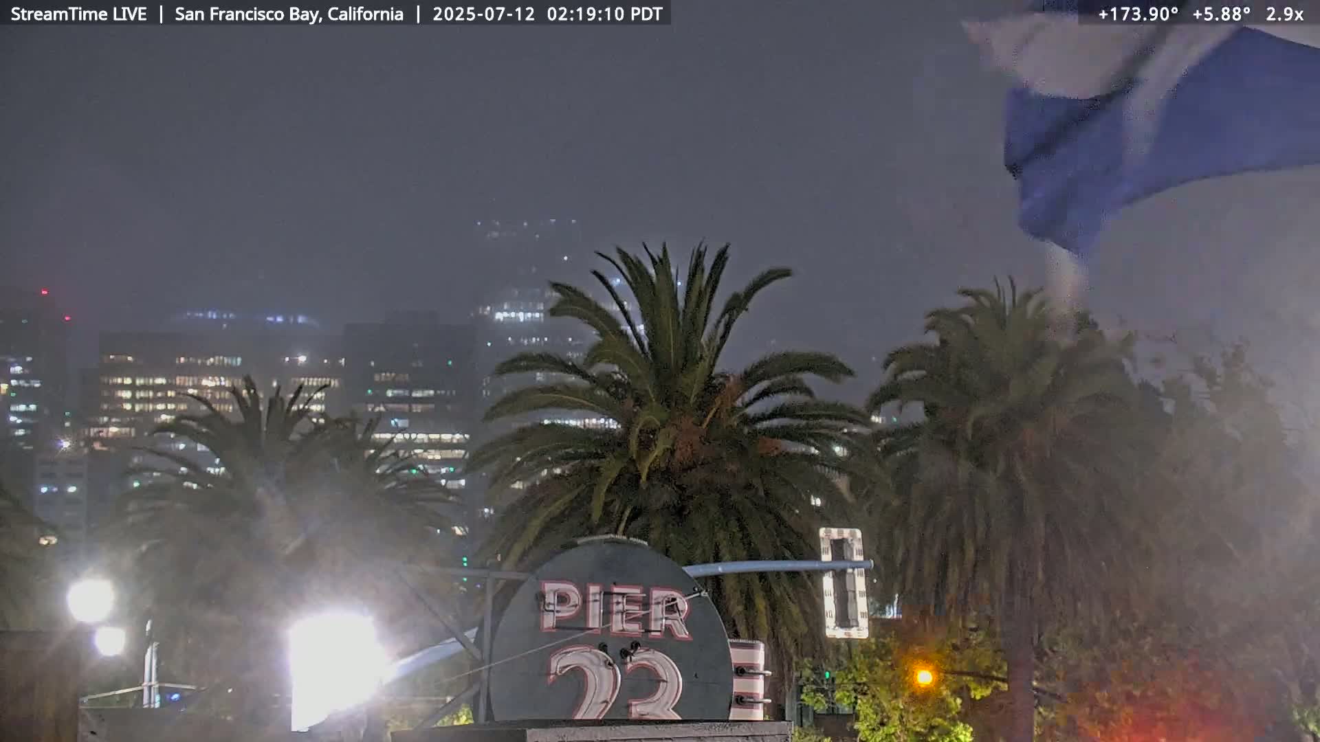 San Francisco City & San Francisco Bay Area (Oakland - Hayward) from Pier 23 Panoramic Live Cam - San Francisco, San Francisco Bay Area, California, USA