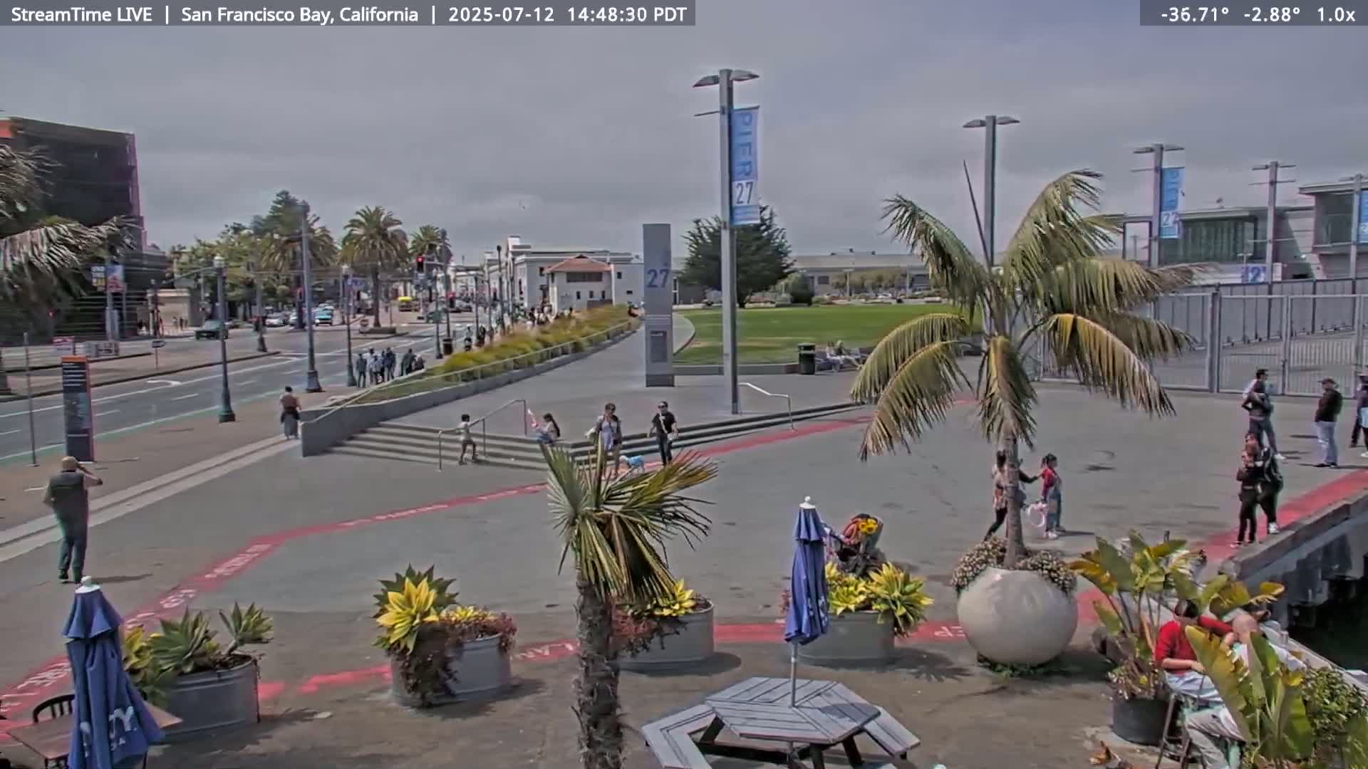 San Francisco City & San Francisco Bay Area (Oakland - Hayward) from Pier 23 Panoramic Live Cam - San Francisco, San Francisco Bay Area, California, USA