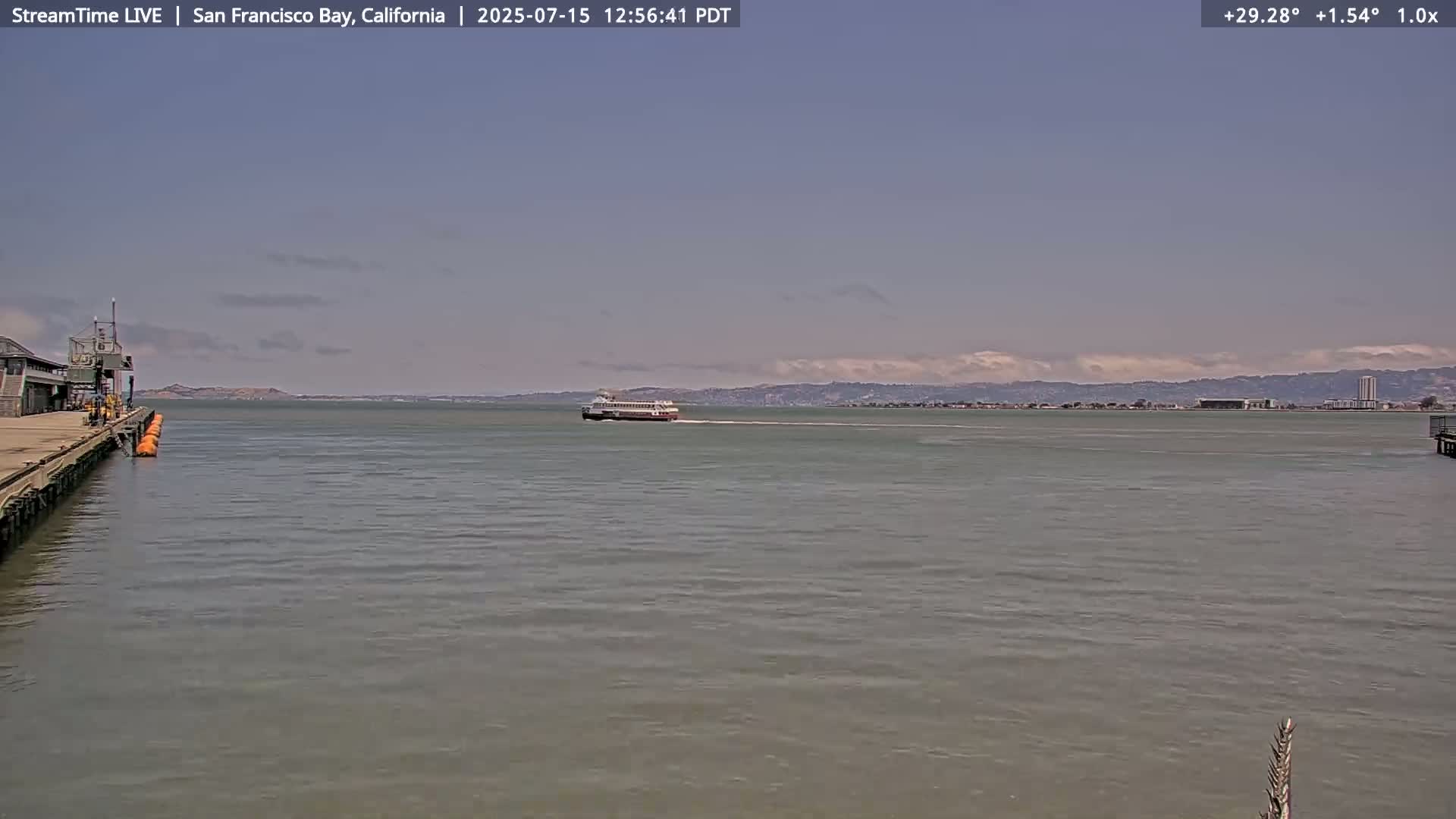 San Francisco City & San Francisco Bay Area (Oakland - Hayward) from Pier 23 Panoramic Live Cam - San Francisco, San Francisco Bay Area, California, USA