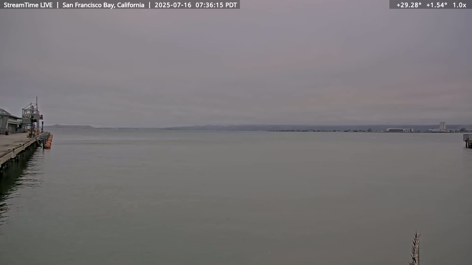 San Francisco City & San Francisco Bay Area (Oakland - Hayward) from Pier 23 Panoramic Live Cam - San Francisco, San Francisco Bay Area, California, USA