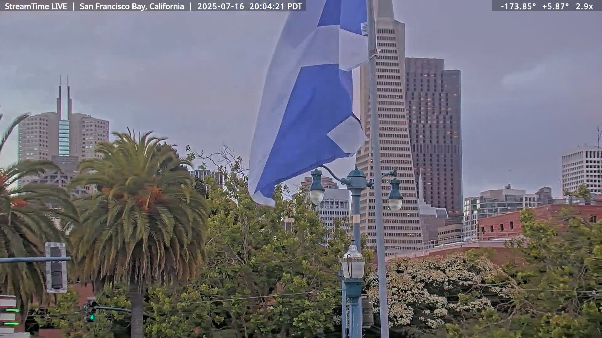 San Francisco City & San Francisco Bay Area (Oakland - Hayward) from Pier 23 Panoramic Live Cam - San Francisco, San Francisco Bay Area, California, USA