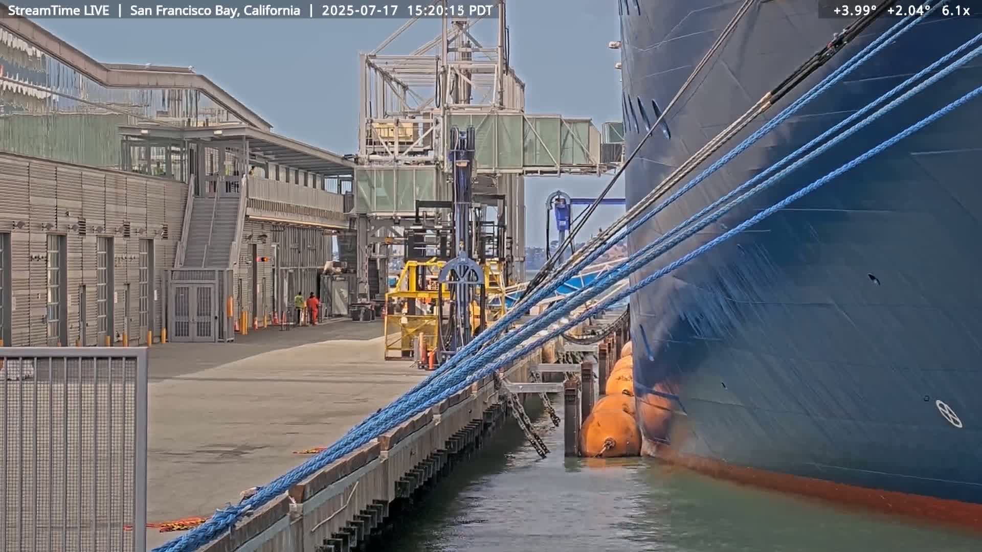 San Francisco City & San Francisco Bay Area (Oakland - Hayward) from Pier 23 Panoramic Live Cam - San Francisco, San Francisco Bay Area, California, USA