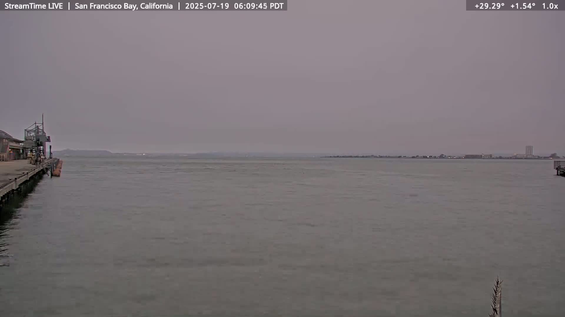 San Francisco City & San Francisco Bay Area (Oakland - Hayward) from Pier 23 Panoramic Live Cam - San Francisco, San Francisco Bay Area, California, USA