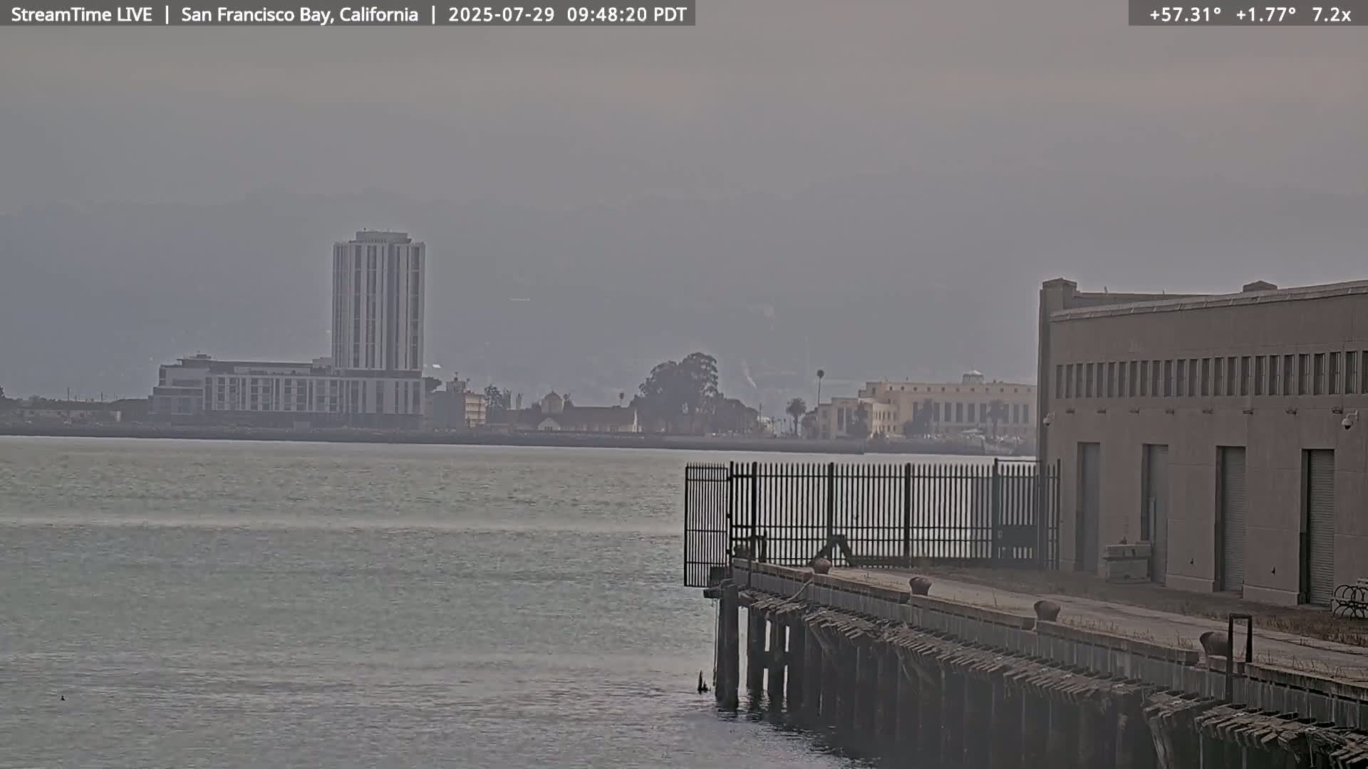 San Francisco City & San Francisco Bay Area (Oakland - Hayward) from Pier 23 Panoramic Live Cam - San Francisco, San Francisco Bay Area, California, USA