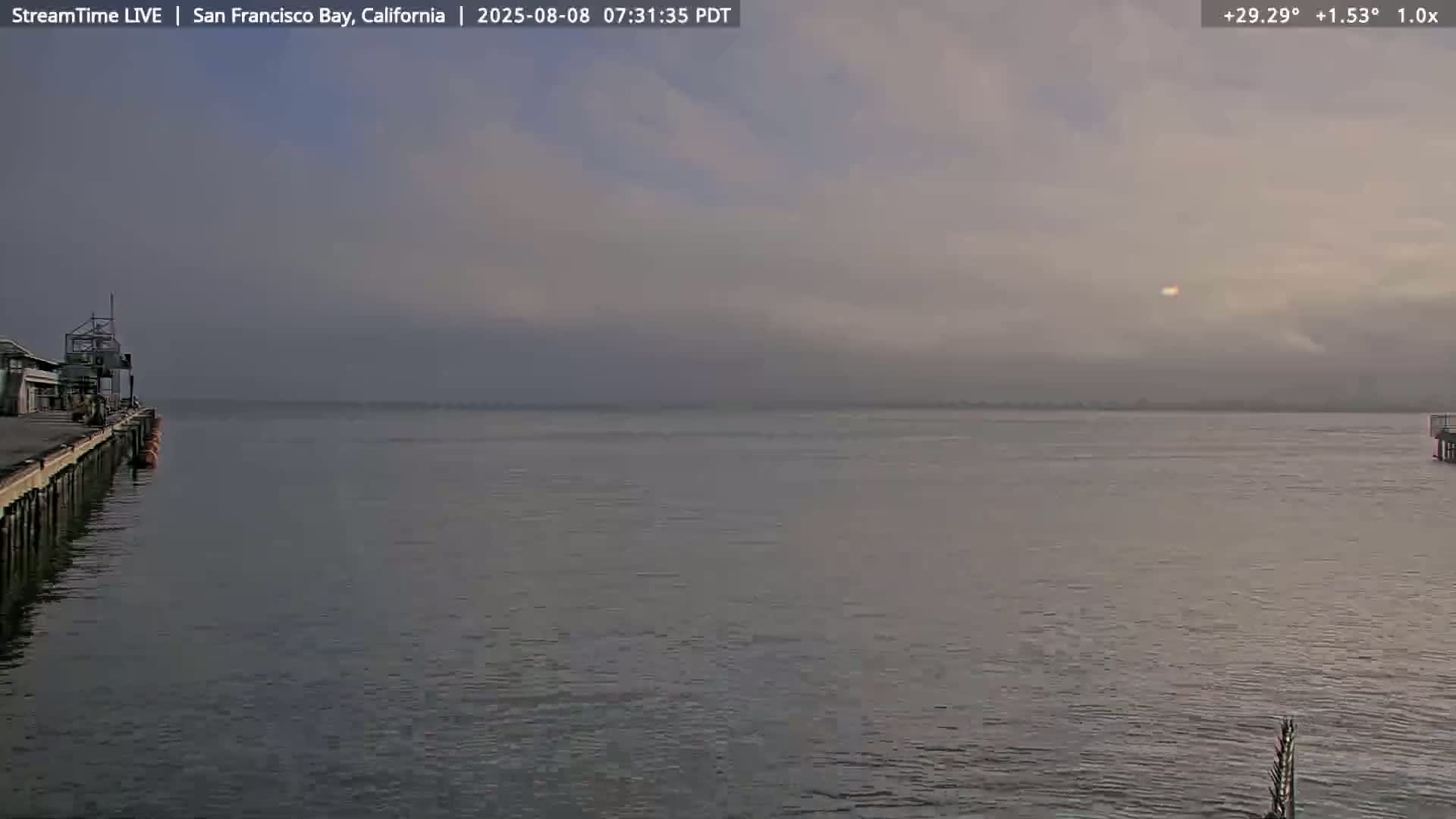 San Francisco City & San Francisco Bay Area (Oakland - Hayward) from Pier 23 Panoramic Live Cam - San Francisco, San Francisco Bay Area, California, USA