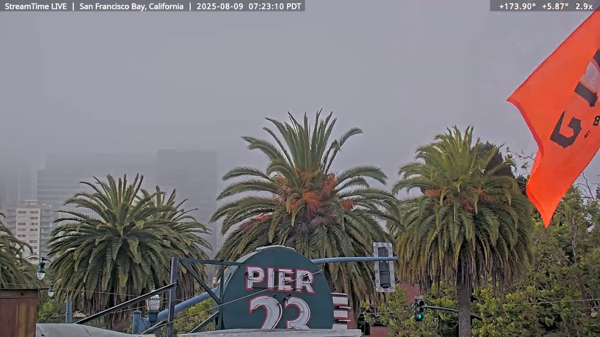San Francisco City & San Francisco Bay Area (Oakland - Hayward) from Pier 23 Panoramic Live Cam - San Francisco, San Francisco Bay Area, California, USA