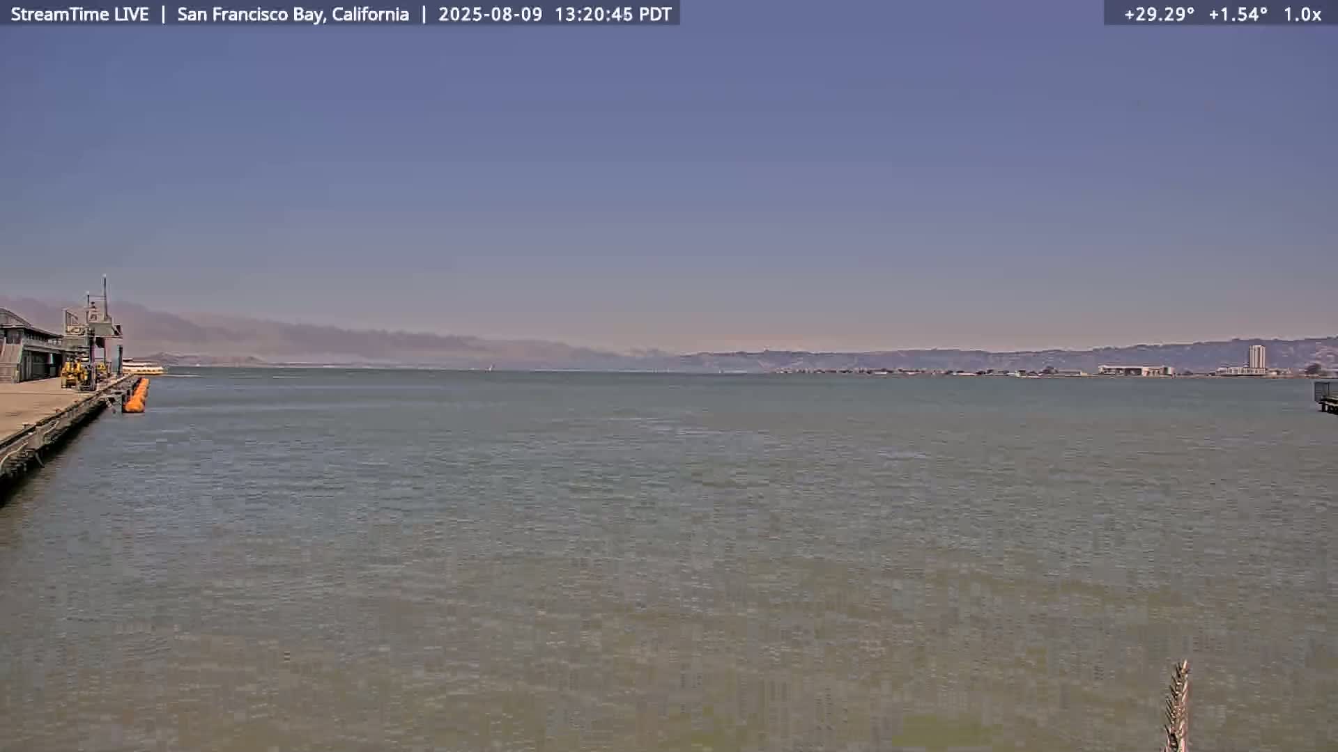 San Francisco City & San Francisco Bay Area (Oakland - Hayward) from Pier 23 Panoramic Live Cam - San Francisco, San Francisco Bay Area, California, USA