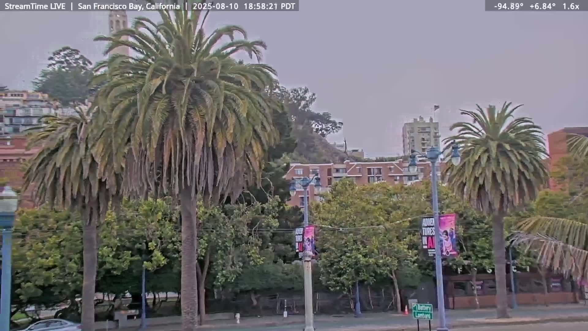 San Francisco City & San Francisco Bay Area (Oakland - Hayward) from Pier 23 Panoramic Live Cam - San Francisco, San Francisco Bay Area, California, USA