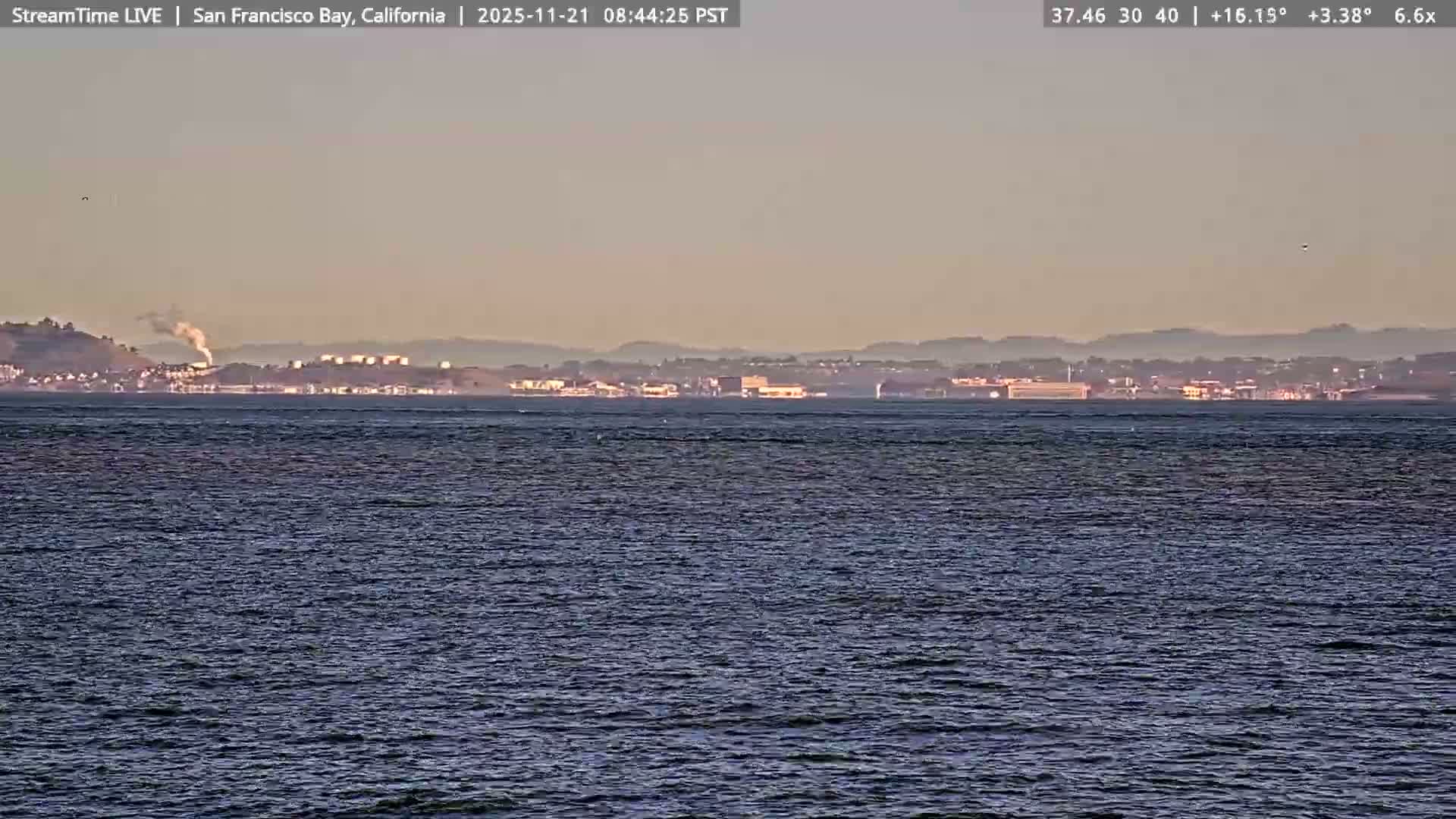 San Francisco City & San Francisco Bay Area (Oakland - Hayward) from Pier 23 Panoramic Live Cam - San Francisco, San Francisco Bay Area, California, USA