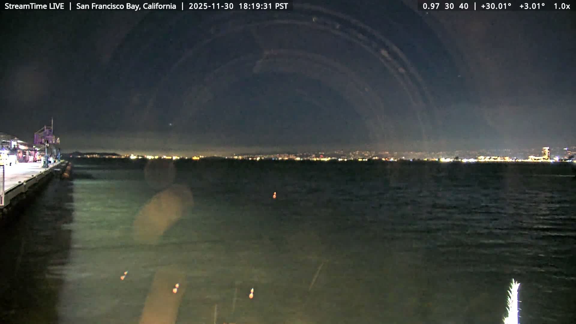 San Francisco City & San Francisco Bay Area (Oakland - Hayward) from Pier 23 Panoramic Live Cam - San Francisco, San Francisco Bay Area, California, USA
