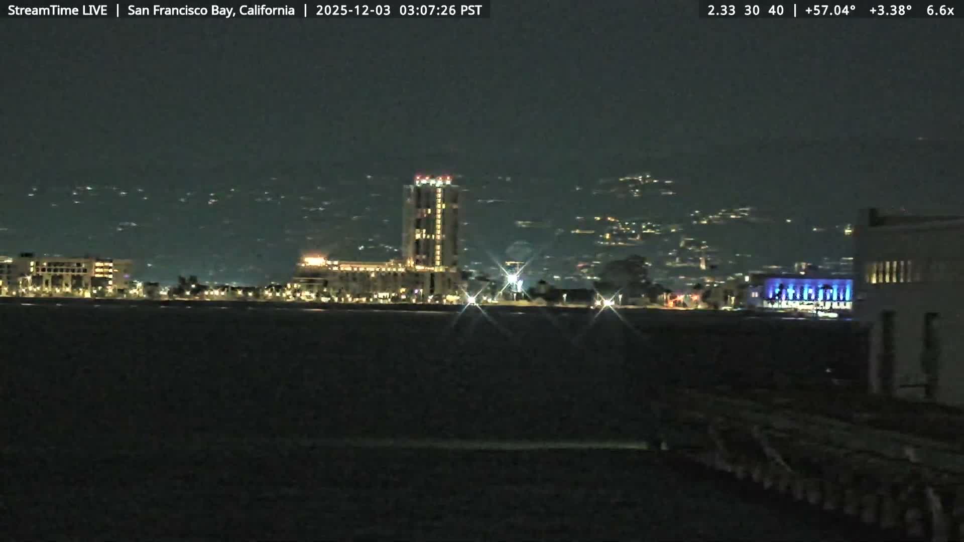 San Francisco City & San Francisco Bay Area (Oakland - Hayward) from Pier 23 Panoramic Live Cam - San Francisco, San Francisco Bay Area, California, USA