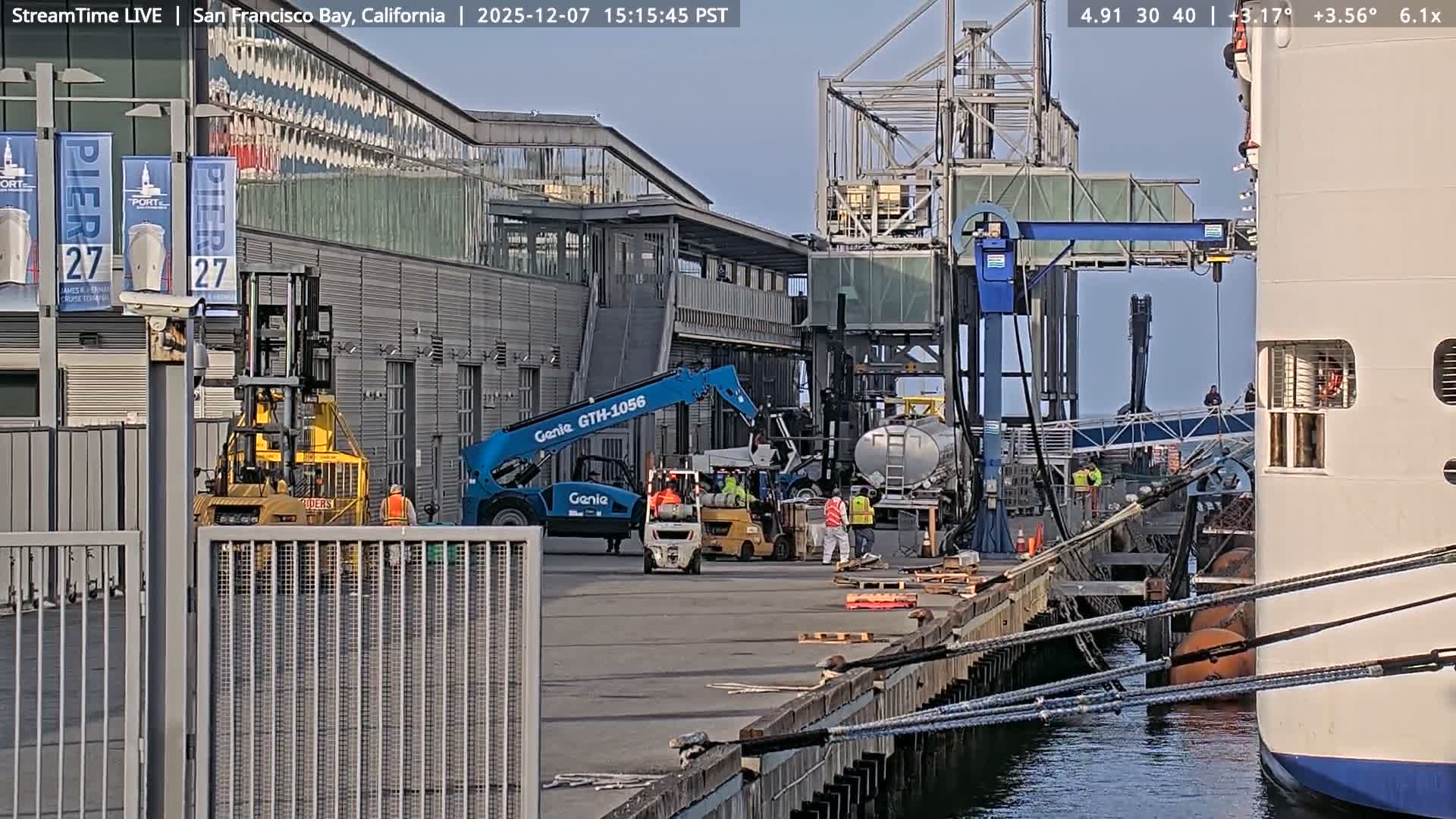 San Francisco City & San Francisco Bay Area (Oakland - Hayward) from Pier 23 Panoramic Live Cam - San Francisco, San Francisco Bay Area, California, USA