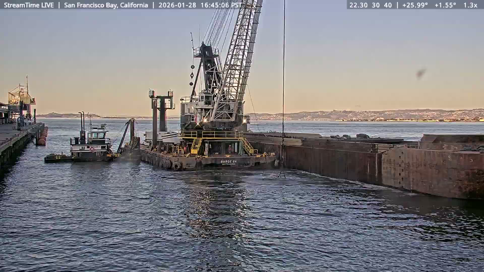 San Francisco City & San Francisco Bay Area (Oakland - Hayward) from Pier 23 Panoramic Live Cam - San Francisco, San Francisco Bay Area, California, USA