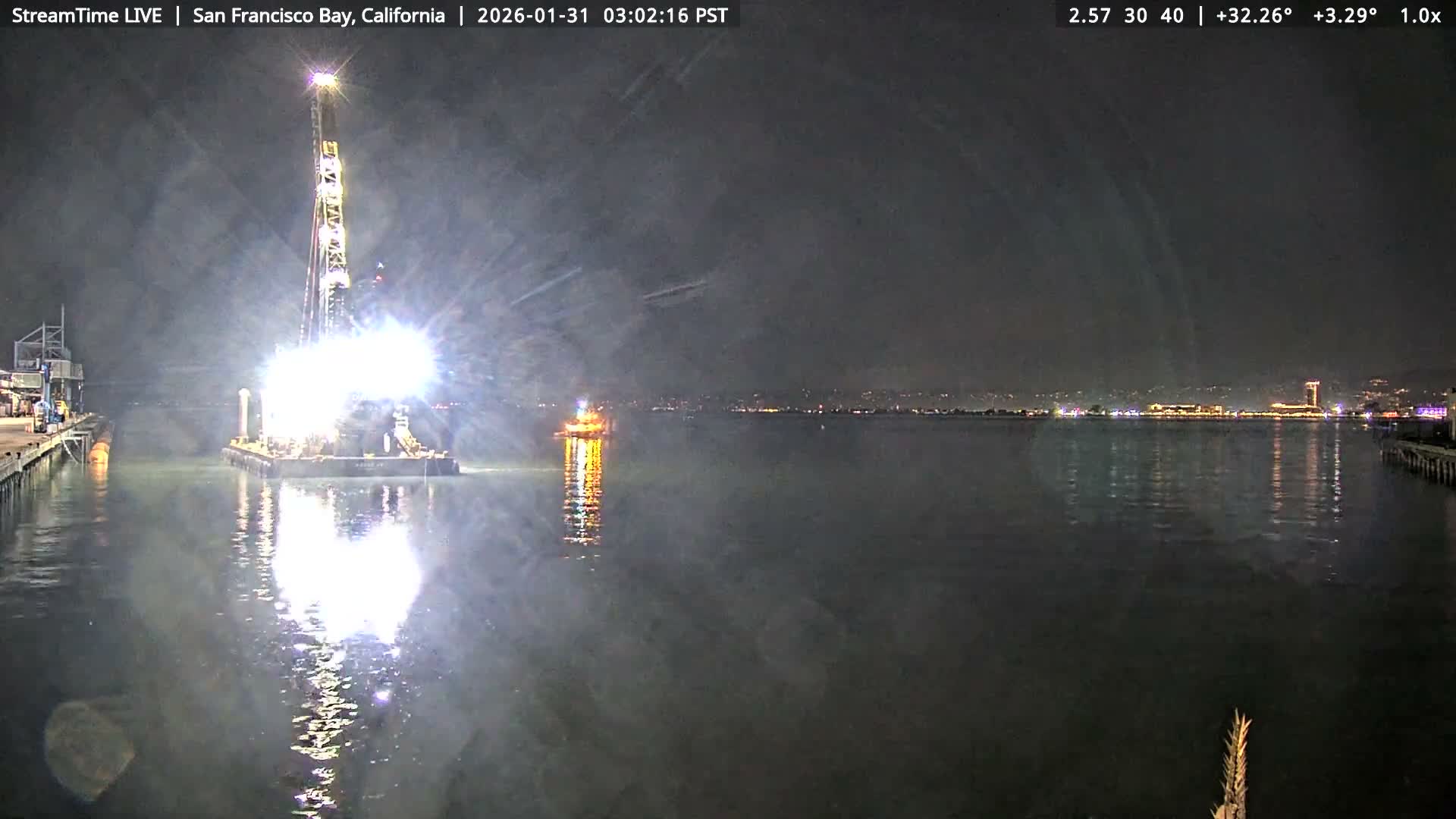 San Francisco City & San Francisco Bay Area (Oakland - Hayward) from Pier 23 Panoramic Live Cam - San Francisco, San Francisco Bay Area, California, USA