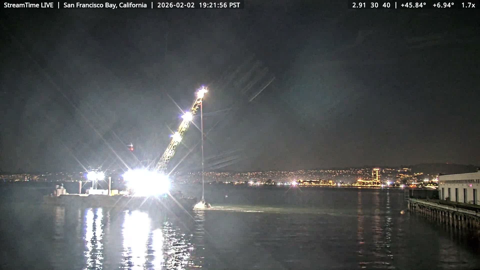 San Francisco City & San Francisco Bay Area (Oakland - Hayward) from Pier 23 Panoramic Live Cam - San Francisco, San Francisco Bay Area, California, USA